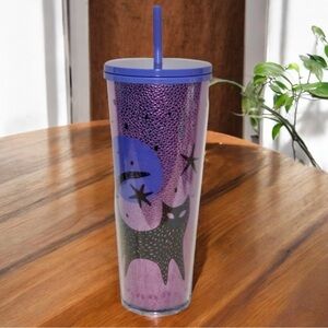 Starbucks Halloween 2020 Black Cat Venti Tumbler Cold Cup Purple Spooky Holiday
